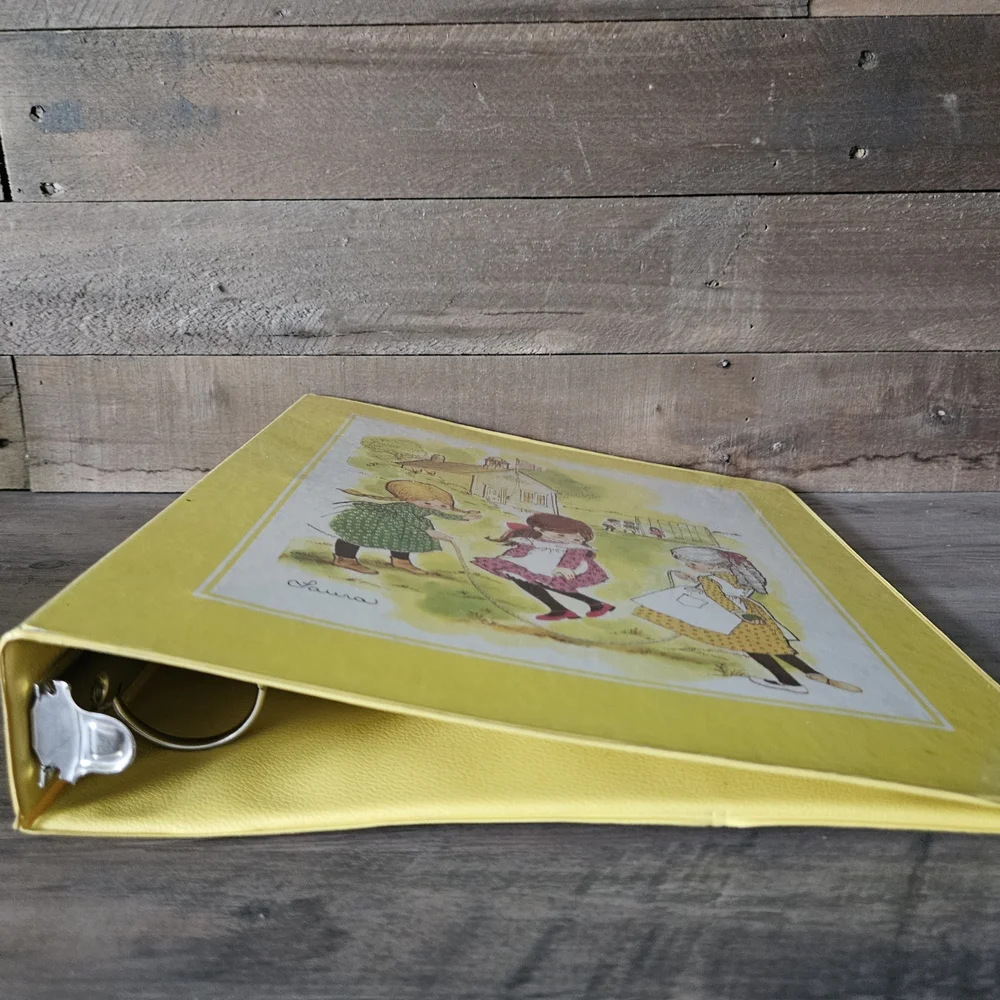 Vintage Yellow Schoolhouse Binder Laura Ingels